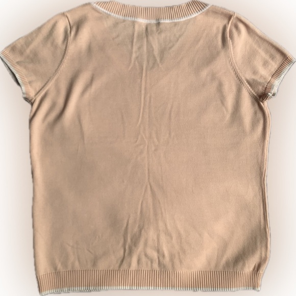 Ann Taylor short sleeve lightweight peach V-neck sweater vest,  XL - Picture 2 of 3